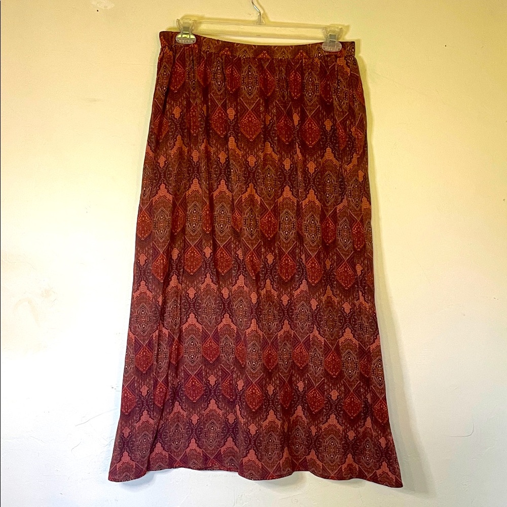 Garnett Hill Boho Maxi Full Elastic Waist Fully Lined 100% Organic Cotton Skirt